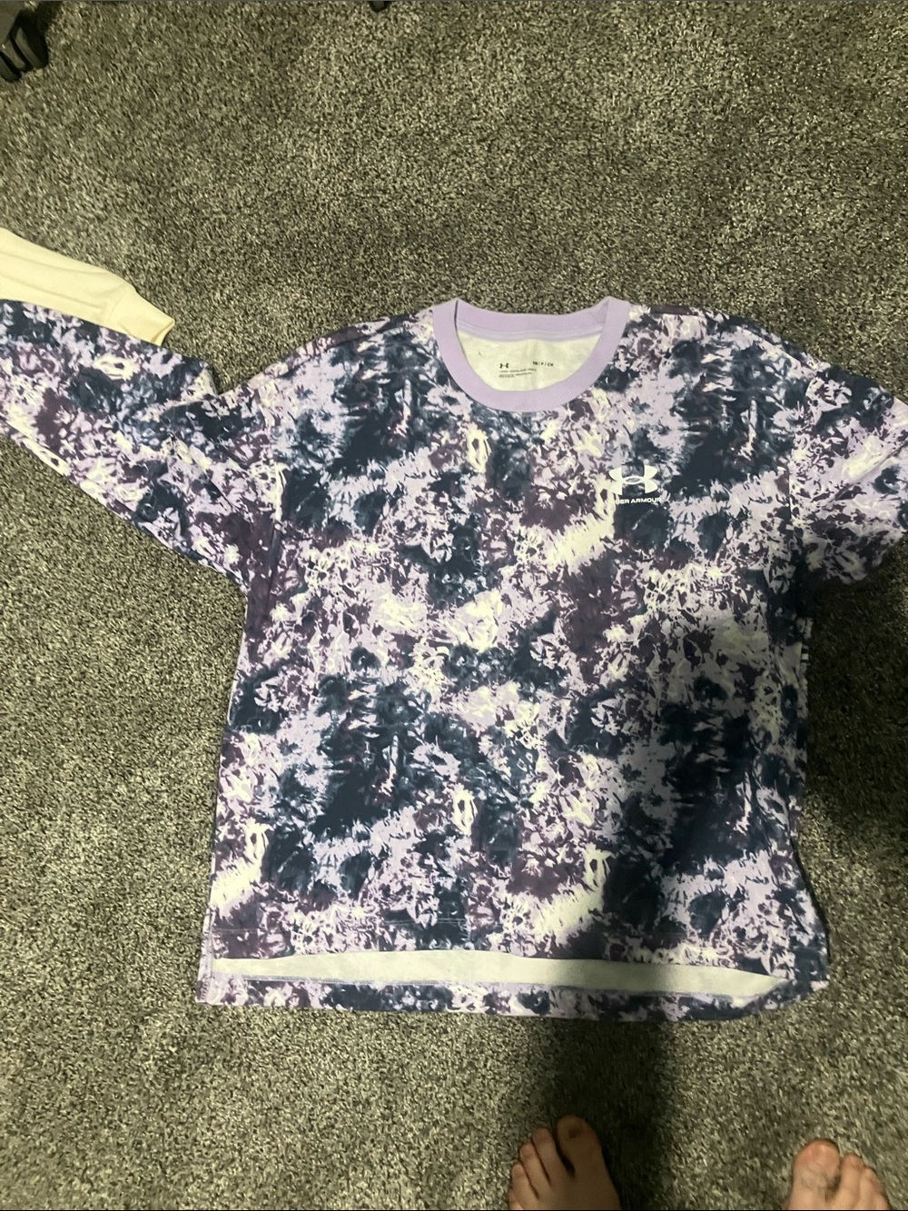 Under Armour Kids Purple and Navy Tie-Dye Long Sleeve Hoodie
